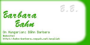 barbara bahn business card