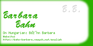 barbara bahn business card